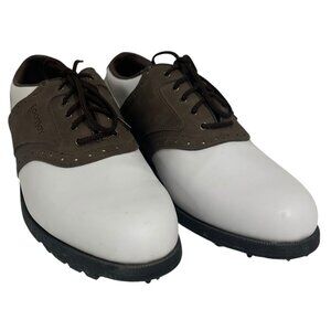 FootJoy Golf Shoes Greenjoys Oxford Saddle Shoes 45542 Mens 10.5 M White Brown